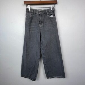 Exarus Jeans Women 12V Gray‎ Wide Leg High Rise Elastic Back Denim Pants Y2K